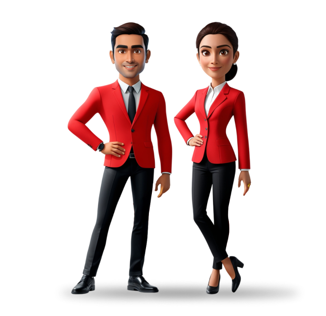 3D illustration of standing lady