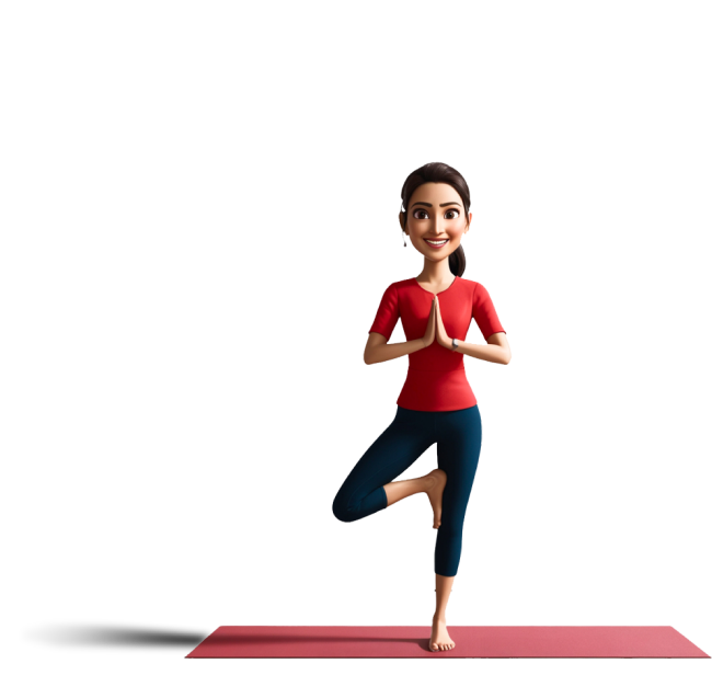 3D illustration of yoga